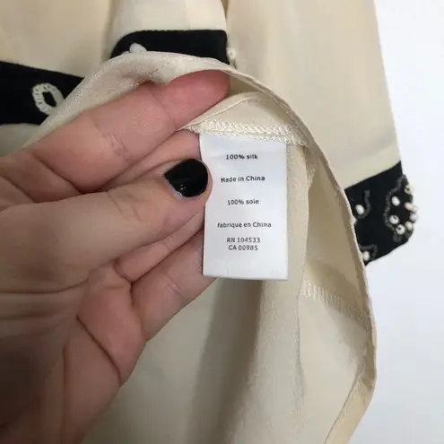 Nanette Lepore  Beaded Silk Blouse HAS STAIN Small