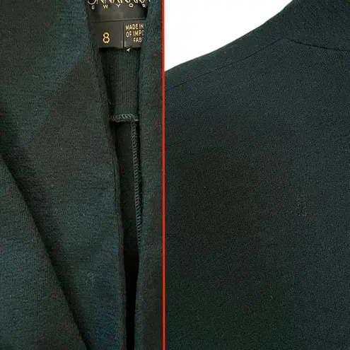 Donna Karan Vintage Black Label Archival Green Wool Wrap Dress Union-Made Size S