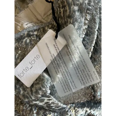 Forte Forte Encanto Fil Coupe Lurex Flare Pants Estrella Silver Womens Size 0 US