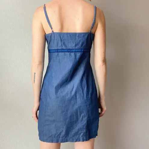 Calvin Klein Jeans Vintage 90s/Y2K  Denim Slitted Mini Babydoll Dress