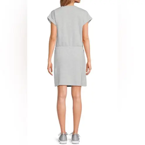 Andrew Marc Crew Neck Drawstring Cotton Blend Minidress Sweatshirt Dress M NWT