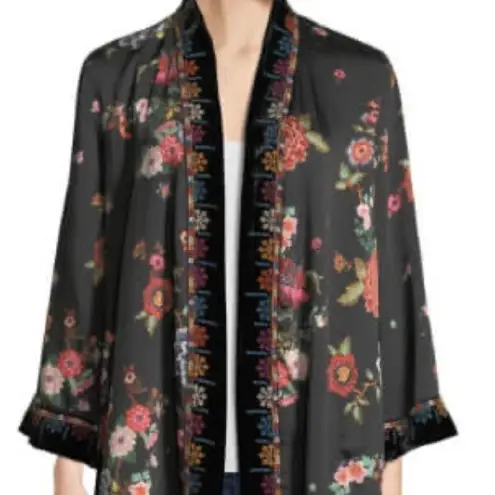 Johnny Was Velvet-Trim Floral Kimono/Jacket NWT (oversized)