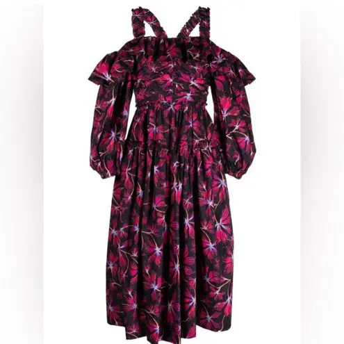 Ulla Johnson NWT Caprice Ruffled Floral Print Midi Dress Zinnia Sz 2 $550