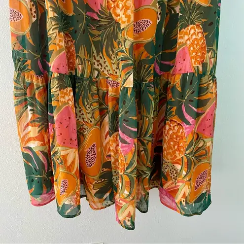 Daniel Rainn Mila Maxi Skirt Tropical Print Anthropologie size large petite