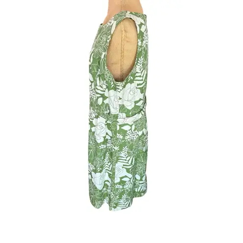 Villager Liz Claiborne Women Floral Sleeveless Lined Sheath Dress Green Size 14