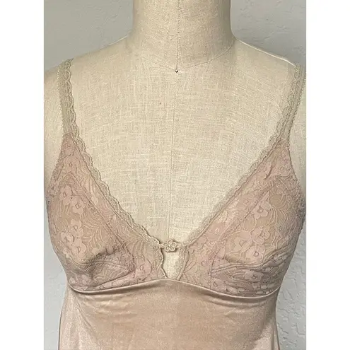 Vintage St. Michaels Slip Dress Lace Bra Lingerie Nude Tan Size undefined