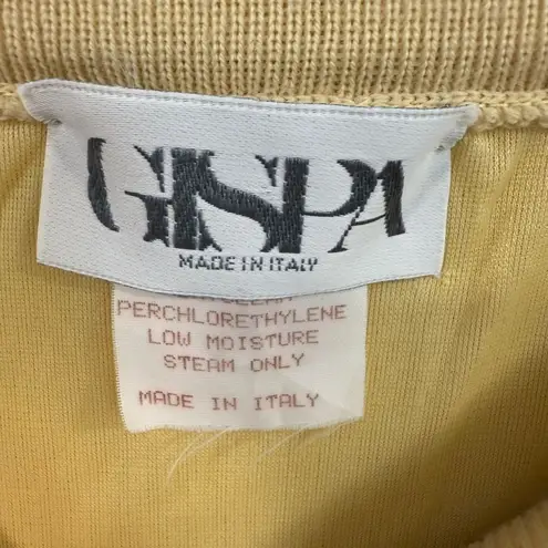 Vintage Gispa Italy Merino Wool Pencil Skirt Butter Yellow Approx Size 2
