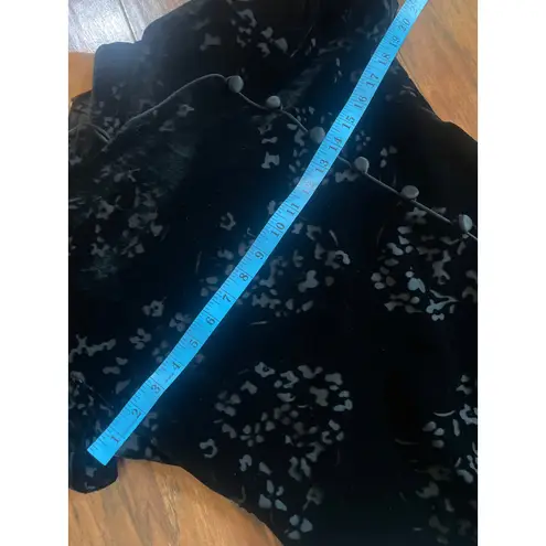 Vintage 90's Y2k Mini Velvet Burnout Cheongsam Dress Black GOTH GRUNGE Size 6