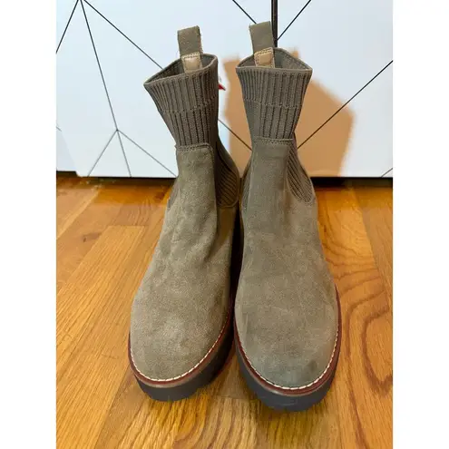 Blondo Darren Womens 8.5 Waterproof Brown Dark Taupe Suede Boot Ankle Boots