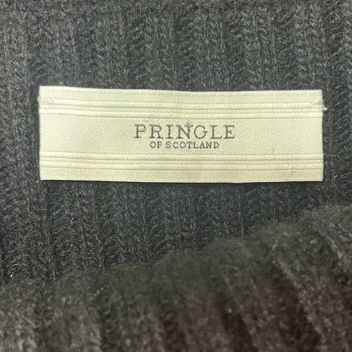 Pringle of Scotland Women’s Cashmere Wool Asymmetrical Off Shoulder Sweater XS Black