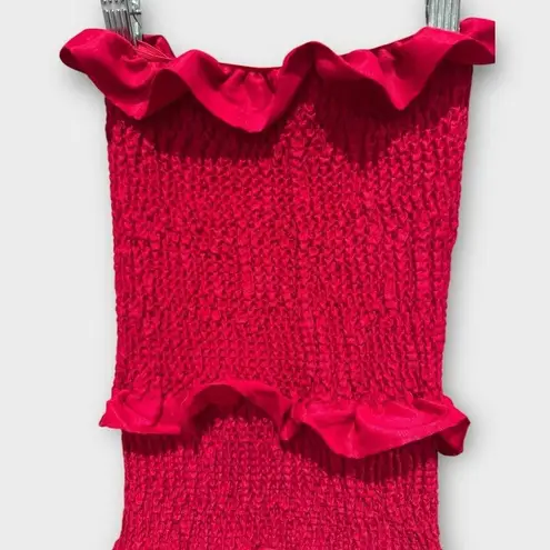 ORIRE Nama Smocked Ruffle Strapless Maxi Dress Size US/2 Pink