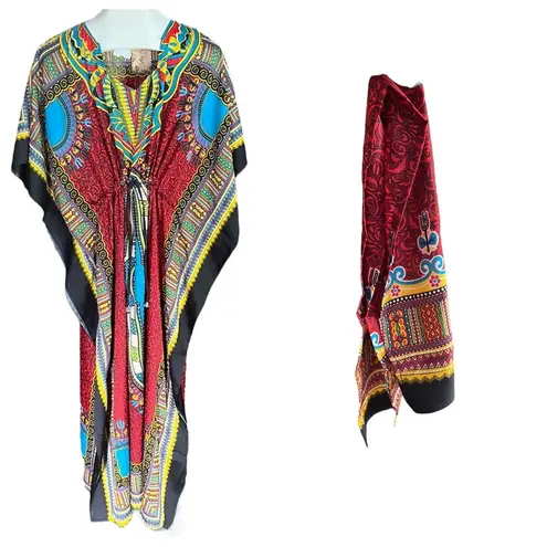 ACE Fashion drawstring full length swim coverup with head wrap
