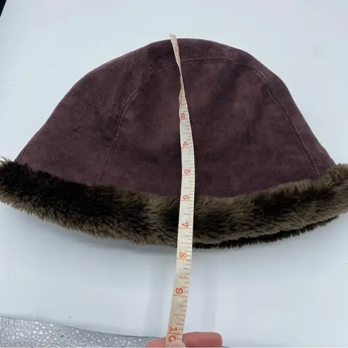 Eric Javits Vail Winter Hat In Brown Suede Water Repellent Adjustable Size