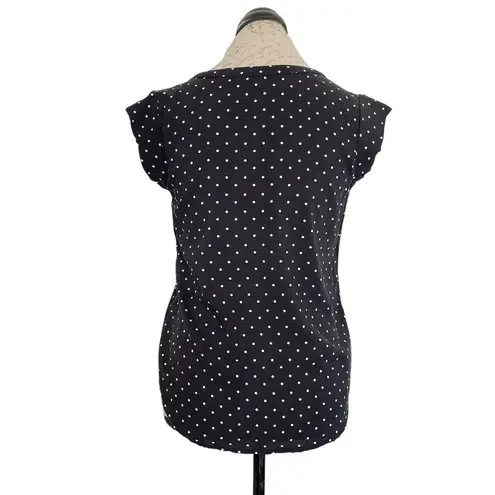 Anne Carson Size Small Womens Polka Dots Blouse Popover Short Sleeve Corpcore