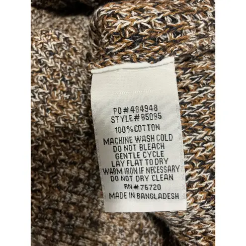 BKE Textured Knit Sweater Brown Speckled Crew Neck Long Sleeve Women Small