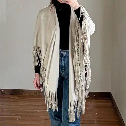 Alberto Makali Alberto Malaki Western Suede Fringe Cape One Size