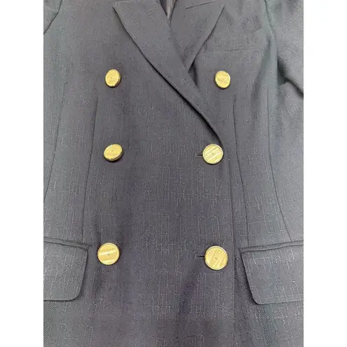 Atrium Collection Dress Womens 10 Navy Blue Double Breasted Blazer Pockets Lined