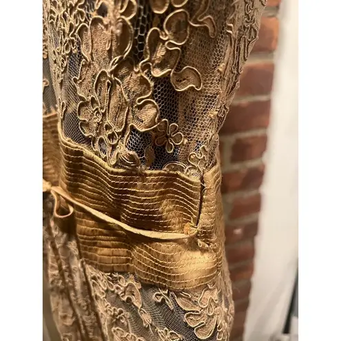 None Vintage Boho Lace Midi Dress Bridesmaid Victorian S/M