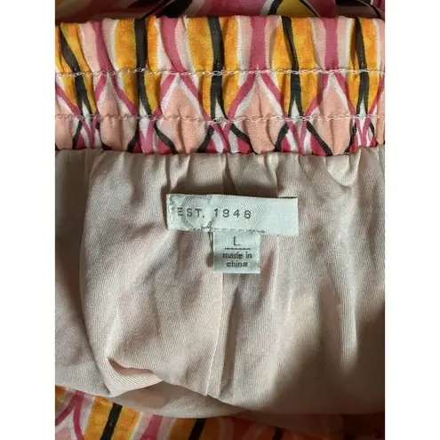 C Est 1946 Women's Orange Geometric Wide Leg Rayon