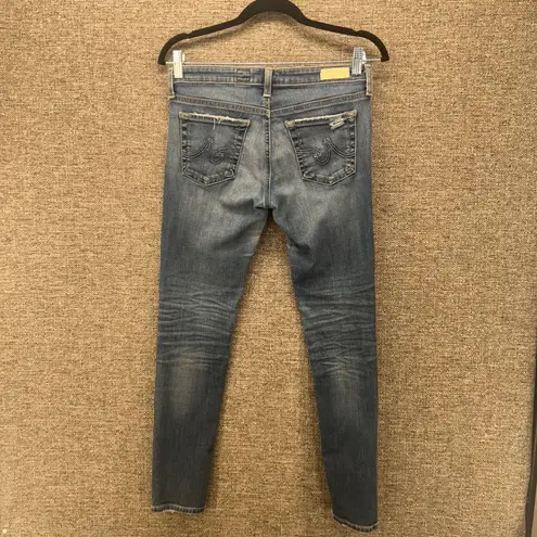 Jag jeans AG Jeans Wommans Legging Size 27R Ankle Super Skinny Distressed Blue Denim
