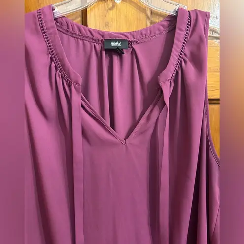 Mossimo Fuschia Blouse with Ties at Neck, XXL