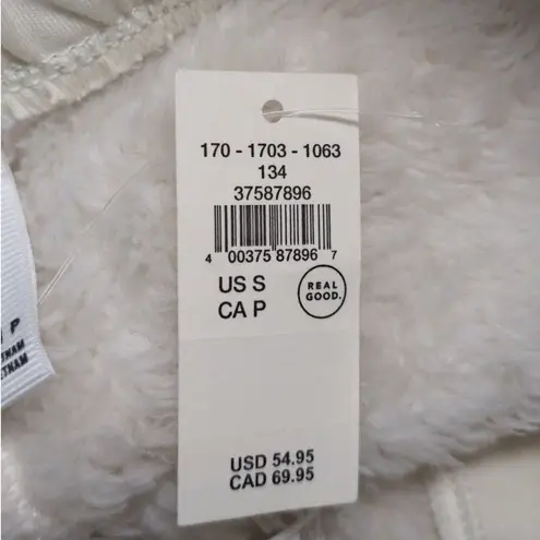 Aerie NWT OFFLINE by  White Fleece Elastic Waistband Zipper Pockets Pants Size S