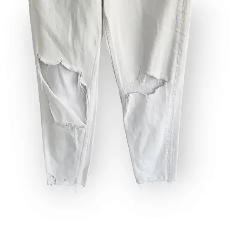 ZARA  White High Waisted Ripped Mom Jeans 6