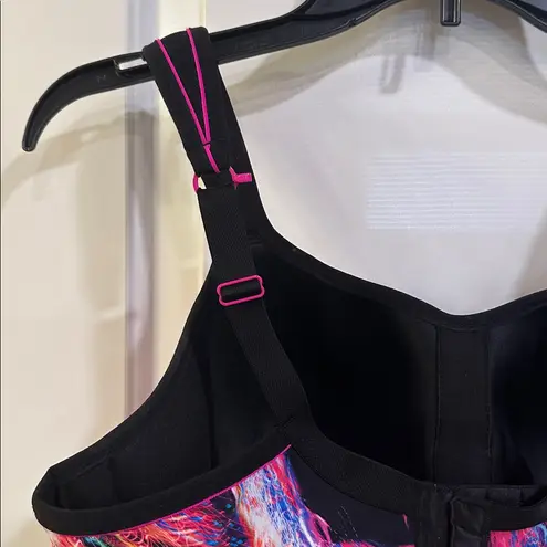 Panache Wire Power Sports Bra 5021A NWOT Size 38E Galaxy Print US 38DDD Black