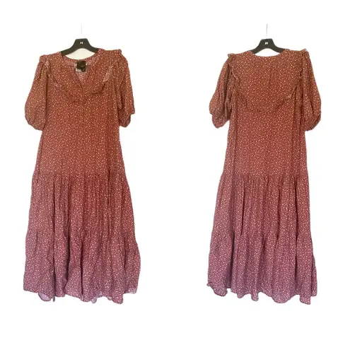 Christy Dawn Dress Emilia Floral Midi Cotton Rooibos Harvest S EUC