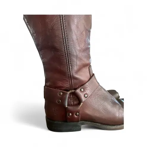 Frye  Phillip Harness Tall Riding Boots Brown Leather 76850 Women's‎ US 6B
