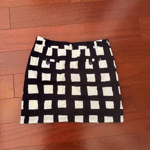 Black and White Checkered Women's Skirt Size L