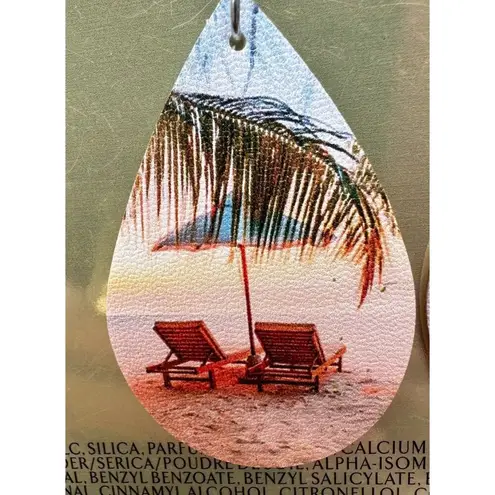 Beach Earrings Dangle hooks Ocean Palm Tree Hawaii Cruise Adirondack Cha… Blue