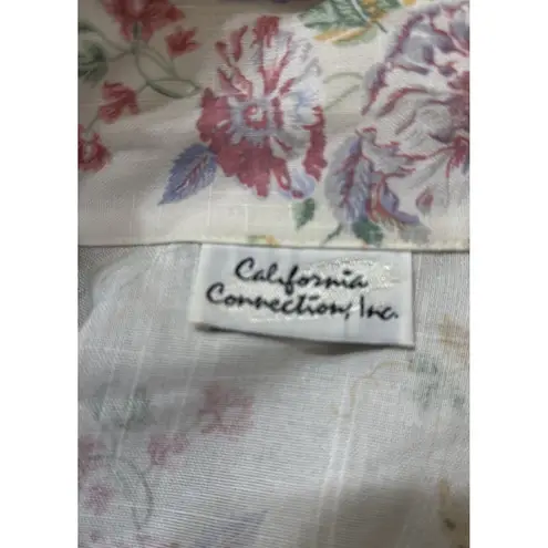Y2K California Collection Inc Art Blazer 12? Floral Button Linen All Over Print
