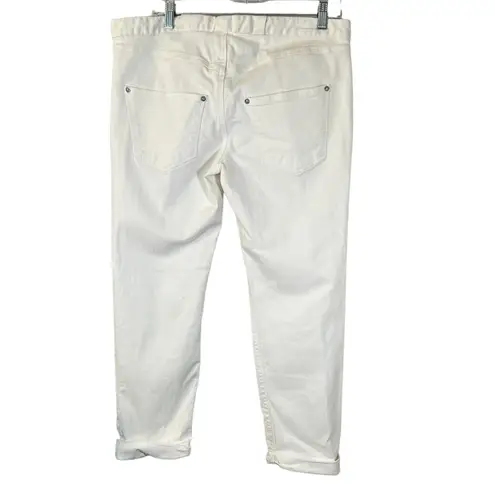 Theyskens Theory White Posy Crop Cuff Skinny Jean Women's Size 30