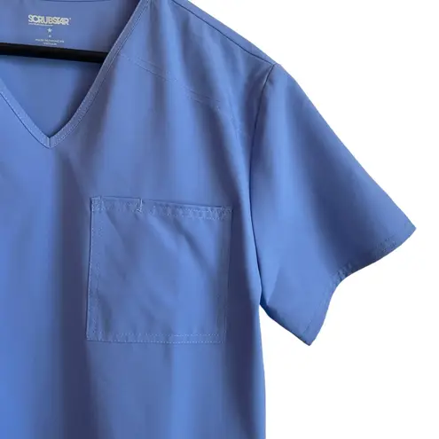 Scrubstar Women Scrub Top M Blue Medical Uniform Nurse Workwear Dental Casual