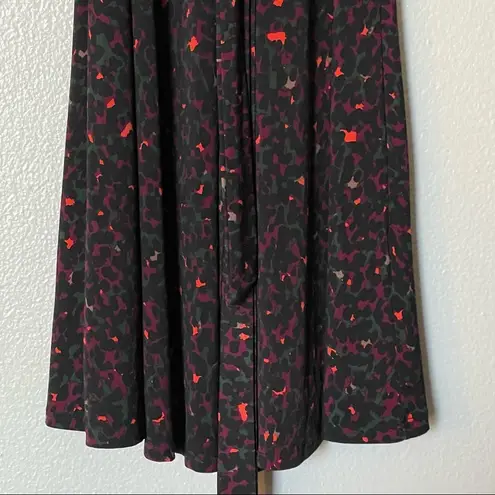 Leota Leotta Perfect Faux Wrap Purple Gray Pink Cheetah Print Dress Size Medium