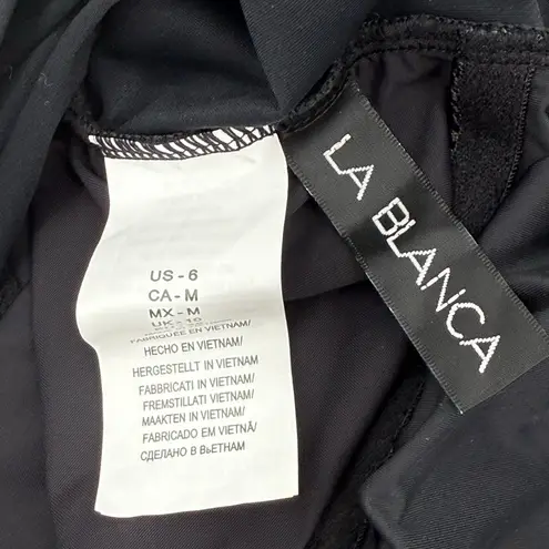 La Blanca Tankini Size 6 NEW Black One Shoulder Swim Island Goddess Keyhole NWOT