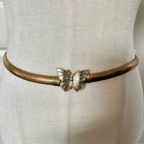 Vintage Gold Tone butterfly Stretch Waist Belt Gold