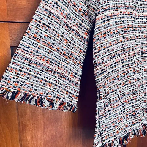 Tuckernuck Belfast Blouse Tweed V-Neck Fringe Trim Relaxed Fit Size XS NEW