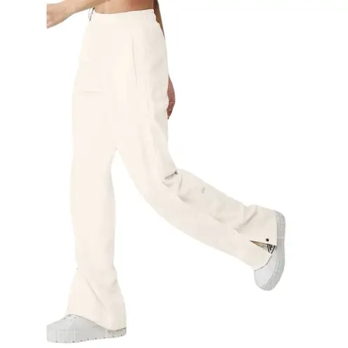 Alo Yoga Alo Courtside Tearaway Snap Pant Track in Ivory White Size Large