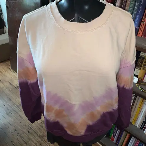 FP Movement Metti tie dye purple and orange ombré crew neck sweatshirt