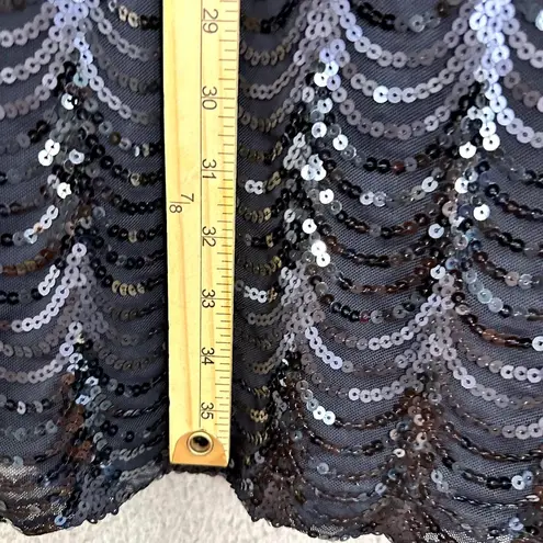 Connected Apparel Connected Apperal Sheath Dress Womens 6 Blue Sequin Flutter Sleeve NYE Party