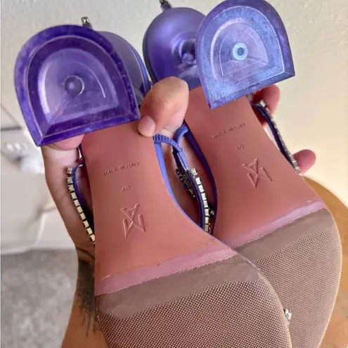 Amina Muaddi Gilda Glass Strap Sandals Size 40