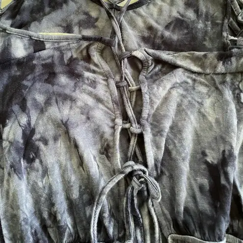 Bear Dance Blue Tie-Dye Romper