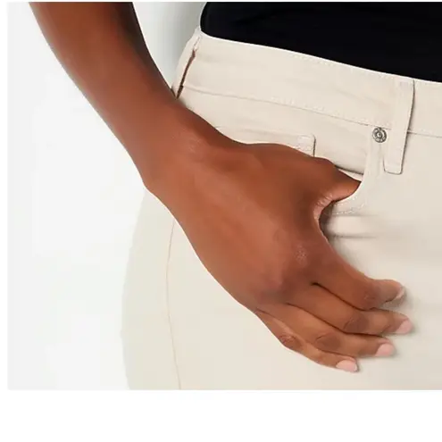 NYDJ Curve 360 by Slim Straight Ankle Jeans - Feather cream 8 short