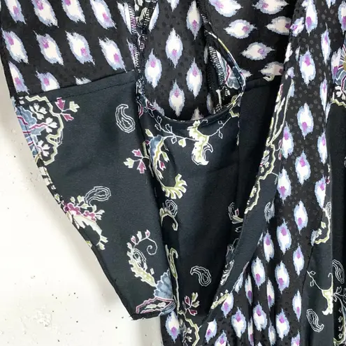 Rebecca Taylor Womens Silk Blend Paisley Print Flutter Sleeve Jumpsuit Size 6