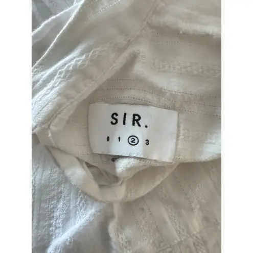 SIR the Label White Cotton Textured Tie