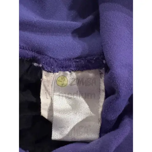 Zumba Women's Black Purple Logo Cargo Dance Pants Workout Athletic medium