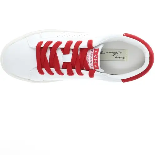 VINTAGE HAVANA Women's Original Perforated Lace Up Sneaker Red and White size 10