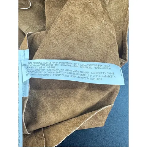 ZARA NWT tags  Brown Suede Lace-Up Vest size small.